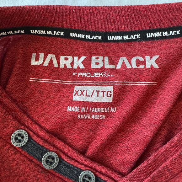 Dark Black by Projek Raw Men's Y2K T-Shirt Long Sleeve Marled Red XXL Streetwear - Picture 7 of 15